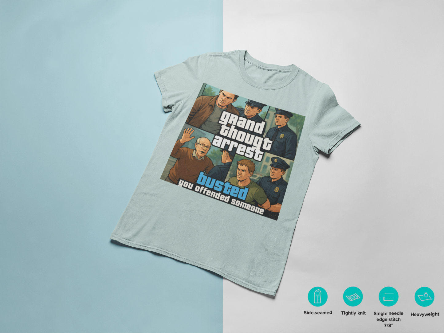 GTA GRAND THOUGHT ARREST - Men's Heavyweight T-Shirt