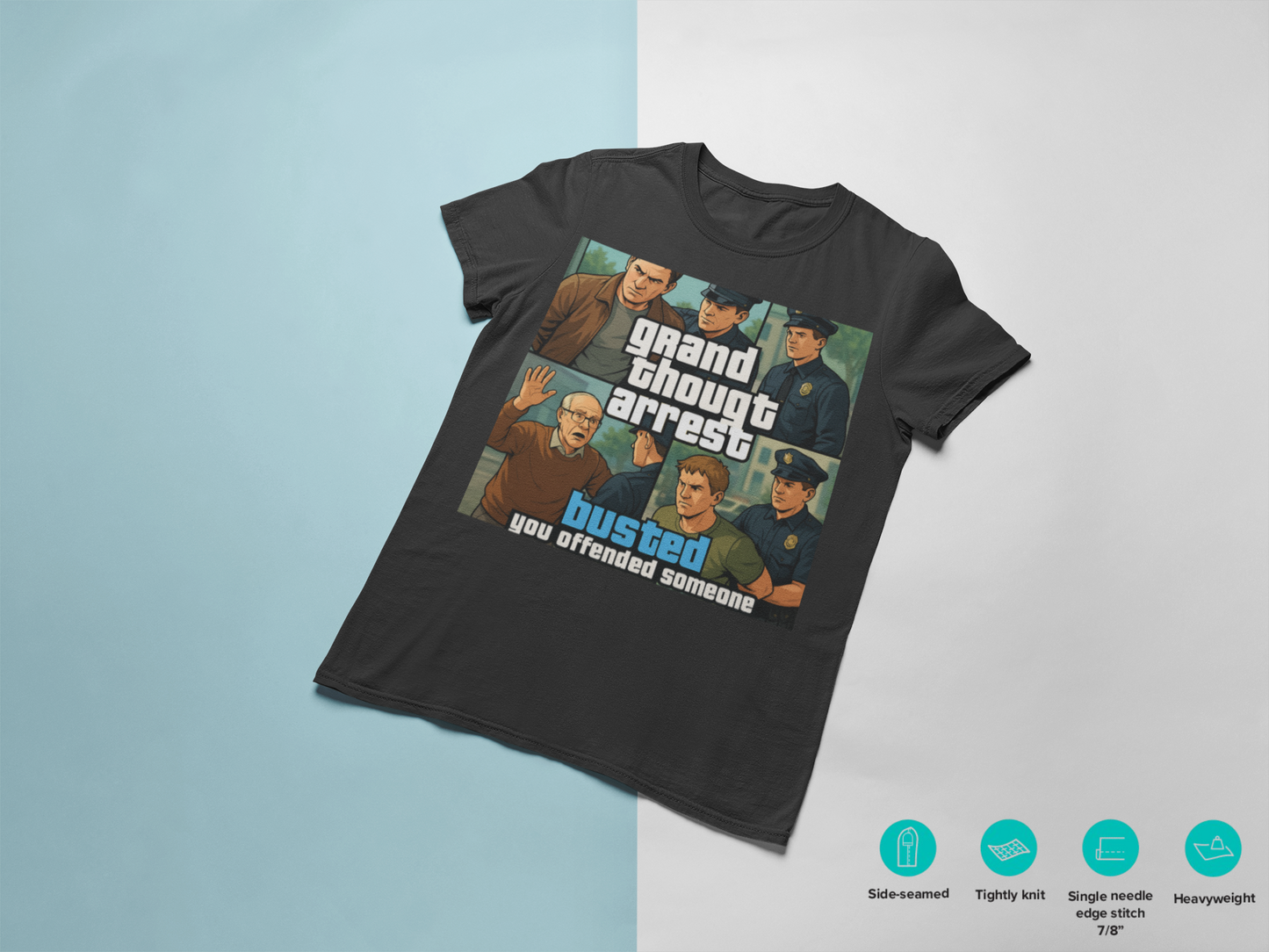 GTA GRAND THOUGHT ARREST - Men's Heavyweight T-Shirt