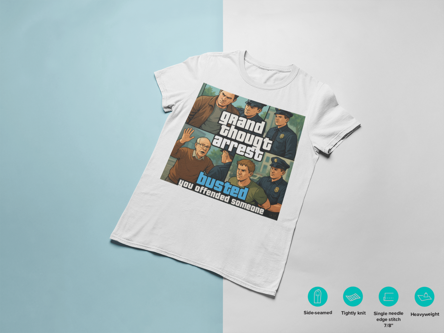 GTA GRAND THOUGHT ARREST - Men's Heavyweight T-Shirt